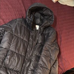 H&M Black Quilted Puffer Jacket with Hood